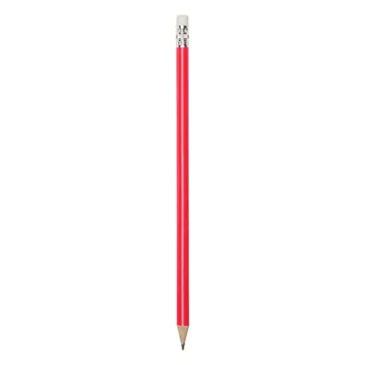 Czerwony drewniany ołówek z gumką