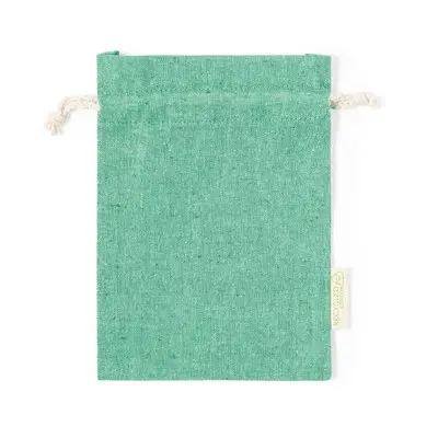 Mały worek z bawełny z recyklingu kolor zielony