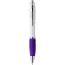 Długopis z kolorowym gumowym uchwytem - fioletowy