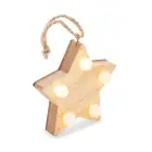 Drewniana gwiazda z lampkami - LALIE - kolor brązowy