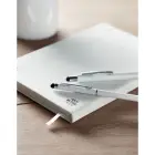 Antybakt. długopis z rysikiem  - kolor biały