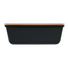 Lunchbox z bambusową pokrywką THRUSDAY - kolor czarny