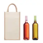Jutowa torba na wino/2 butelki CAMPO DI VINO DUO - kolor beżowy