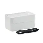 Lunch box z bambusową pokrywką kolor biały