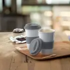 Tribeca - Ceramiczny kubek z przykrywką - Kolor szary
