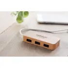 Bambusowy hub USB  VINA - kolor drewno