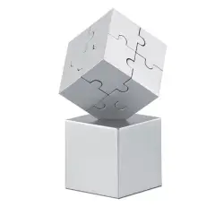 Kubzle - Magnetyczne puzzle 3D - Kolor srebrny matowy