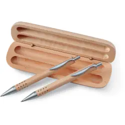 Demoin - Długopis i ołówek w pudełku - Kolor drewno