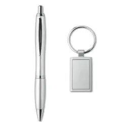 Kelly - Długopis z breloczkiem - Kolor srebrny matowy
