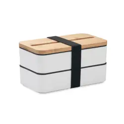 Lunch box z PP z recyklingu - WINT - kolor biały