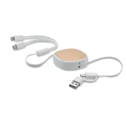 TOGOBAM Chowany kabel USB do ładowania kolor biały