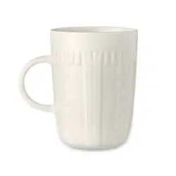 Kubek ceramiczny 310 ml - KNITTY - kolor biały