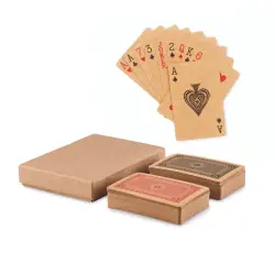 2 talie kart papierowych - ARUBA DUO - kolor drewno