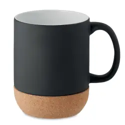 Ceramiczny kubek z korkiem kolor czarny