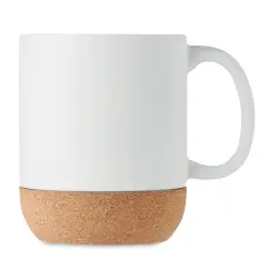 Ceramiczny kubek z korkiem kolor biały
