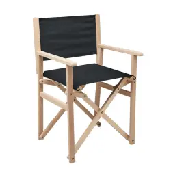 Składane krzesło plażowe - RIMIES - kolor czarny