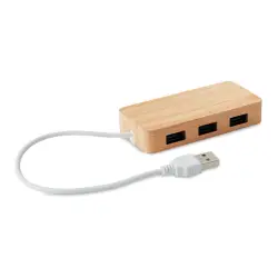 Bambusowy hub USB  VINA - kolor drewno