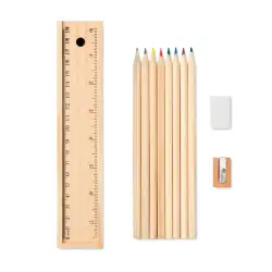 Zestaw kredek i ołówków TODO SET - kolor drewno