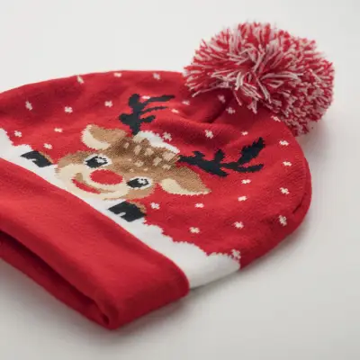 Świąteczna czapka z dzianiny - SHIMAS HAT - kolor czerwony