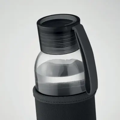 Szklana butelka 500 ml - EBOR - kolor czarny