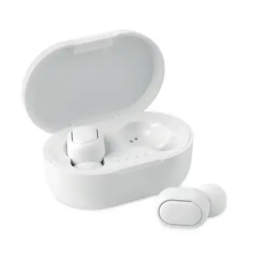Słuchawki TWS z ABS, recykling RWING - kolor biały
