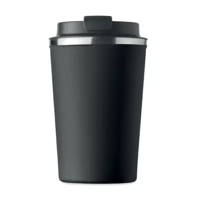 Dwuścienny kubek 350 ml - BRACE - kolor czarny