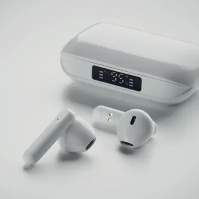 Słuchawki douszne TWS z ABS - QUAVER - kolor biały