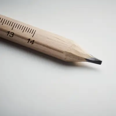 Ołówek stolarski z linijką - MADEROS - kolor brązowy