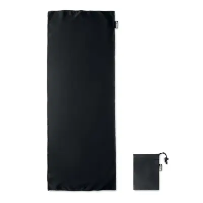 Ręcznik z etui, RPET  - kolor czarny