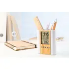 Wielofunkcyjny stojak biurkowy/uchwyt na długopisy Petrox - kolor naturalny