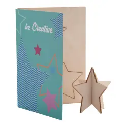 CreaX - karta świąteczna, gwiazda -  kolor naturalny