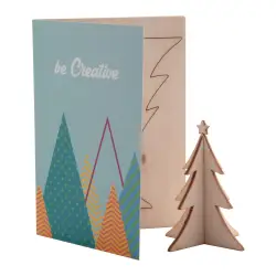 CreaX - karta świąteczna, choinka -  kolor naturalny