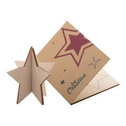 Creax Eco - karta/kartka świąteczna - gwiazda -  kolor naturalny