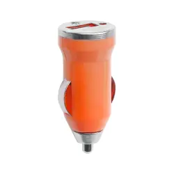 Ładowarka samochodowa USB Hikal - kolor pomarańcz