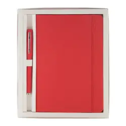 Zestaw notatnik Marden - kolor czerwony