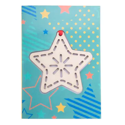 TreeCard - karta świąteczna, gwiazda -  kolor naturalny