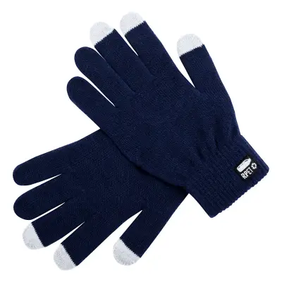 Rękawiczki RPET do ekranów dotykowych Despil - kolor ciemno niebieski
