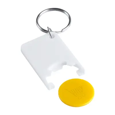Brelok do kluczy z miejscem na monete Zabax - kolor żółty