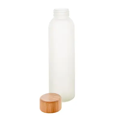 Szklana butelka sportowa Cloody - kolor biały matowy