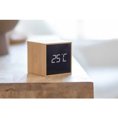Bambusowy zegar z alarmem Boolarm - kolor naturalny