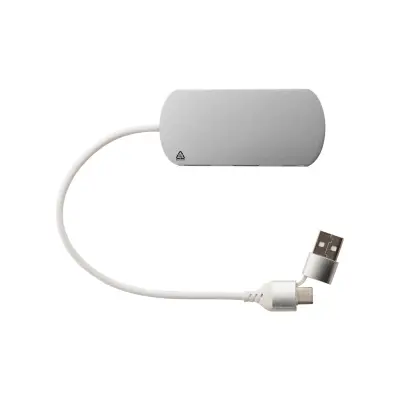 Raluhub - hub USB -  kolor srebrny